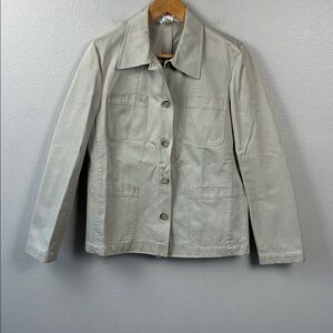 KORS Michael Kors Safari Jacket Tan Cotton Utility Coat Made in Italy VINTAGE 14